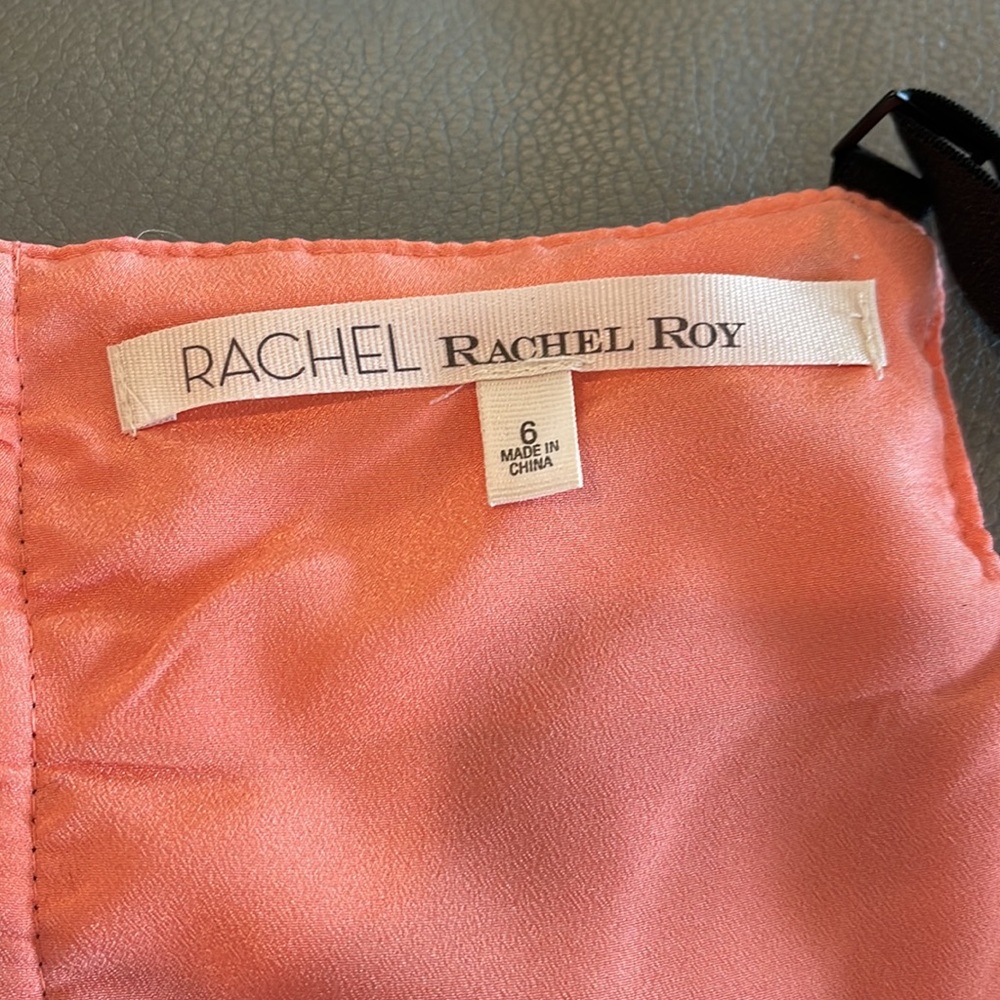 Coral Dress W/Black Details - Picture 4 of 4